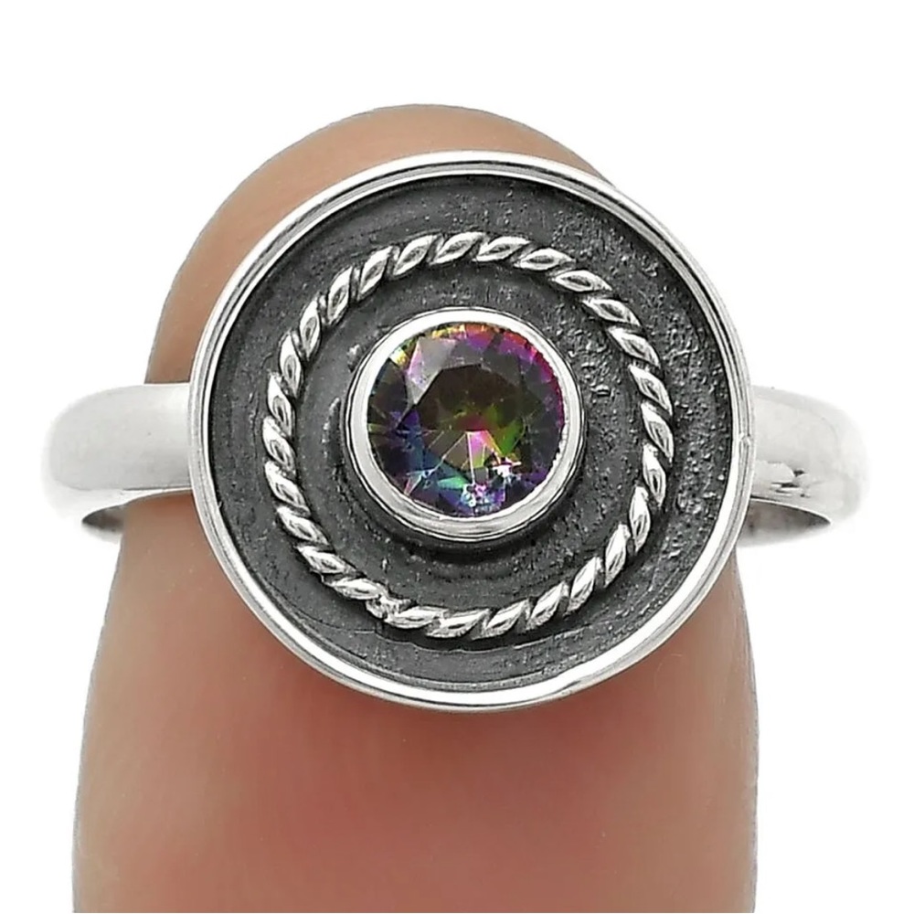 Mystic topaz sterling silver rings 7 & 8 1/2 - Picture 3 of 4